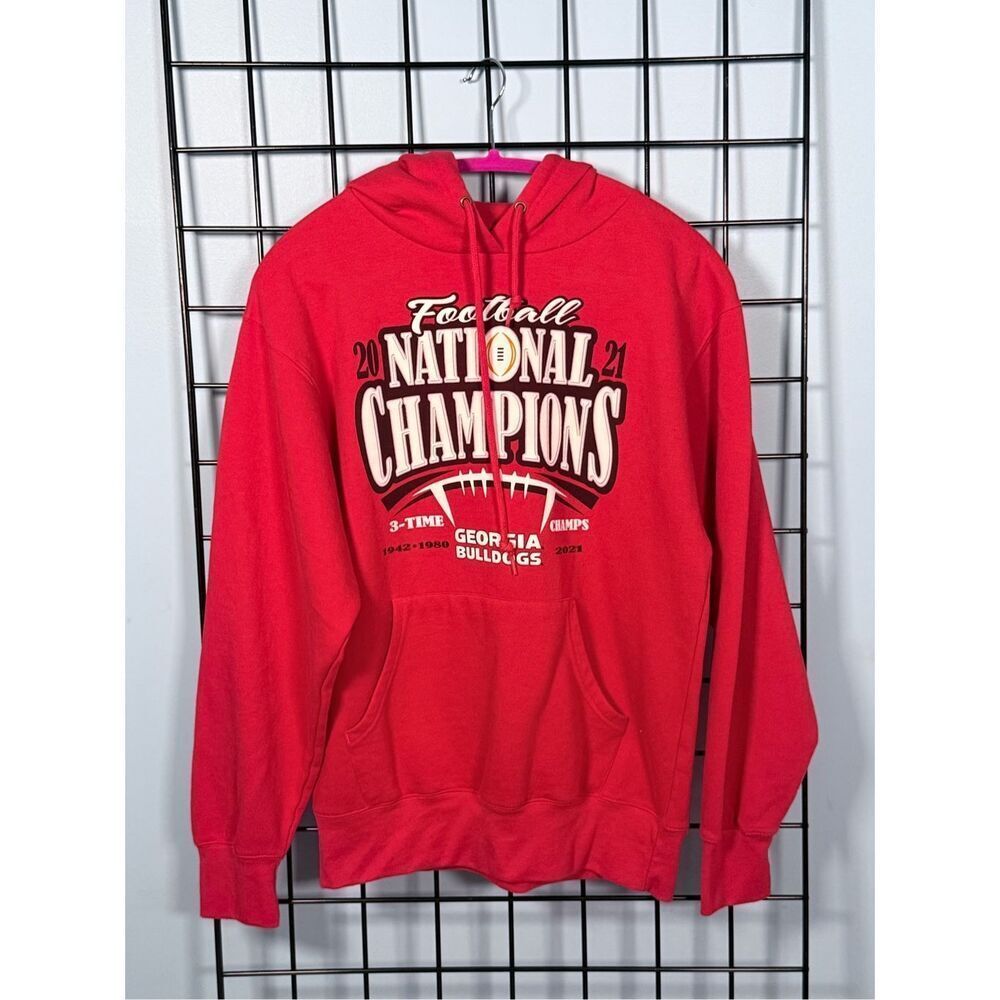 Blue 84 Georgia Bulldogs National Champs Hoodie Sweatshirt‎ 2021 Unisex S Red